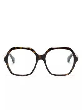 Cartier Eyewear очки Double C Dcor в квадратной оправе, коричневый