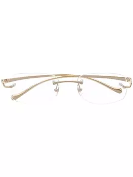 Cartier Eyewear очки Panthre в прямоугольной оправе, золотистый