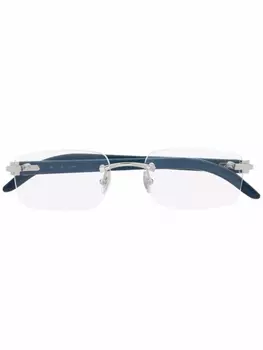 Cartier Eyewear очки в безободковой квадратной оправе, синий