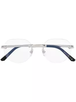 Cartier Eyewear очки в безободковой оправе, серебристый