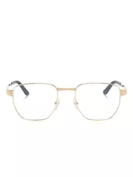 Cartier Eyewear очки в геометричной оправе с логотипом, золотистый