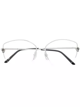 Cartier Eyewear очки в круглой оправе с логотипом, серебристый