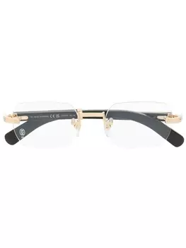 Cartier Eyewear очки в прямоугольной безободковой оправе, золотистый