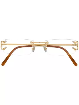 Cartier Eyewear очки в прямоугольной оправе, золотистый