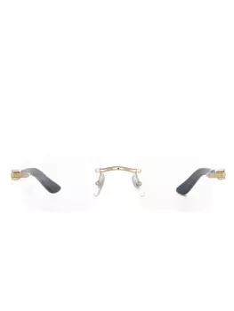 Cartier Eyewear очки в прямоугольной оправе с логотипом, черный