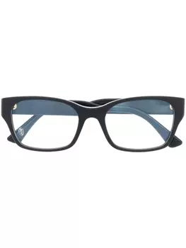 Cartier Eyewear очки в прямоугольной оправе с глянцевым эффектом, синий