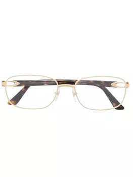 Cartier Eyewear очки в прямоугольной оправе черепаховой расцветки, коричневый