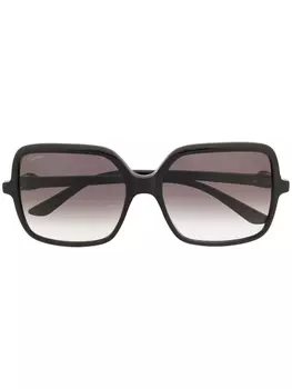Cartier Eyewear солнцезащитные очки C Dcor в квадратной оправе, черный