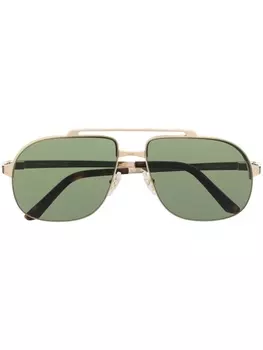 Cartier Eyewear солнцезащитные очки с двойным мостом, золотистый