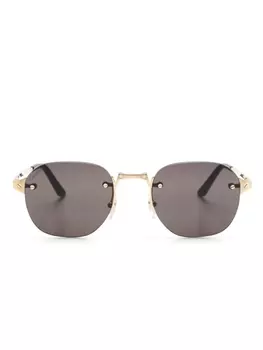 Cartier Eyewear солнцезащитные очки с квадратными линзами, золотистый