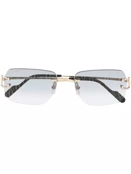 Cartier Eyewear солнцезащитные очки с узором на линзах, золотистый