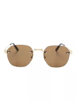 Cartier Eyewear солнцезащитные очки Santos в круглой оправе, золотистый