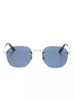 Cartier Eyewear солнцезащитные очки в безободковой оправе, синий