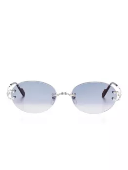 Cartier Eyewear солнцезащитные очки в безободковой оправе, серебряный