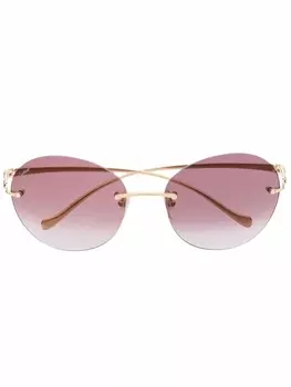 Cartier Eyewear солнцезащитные очки в круглой оправе, золотистый