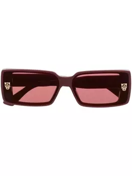 Cartier Eyewear солнцезащитные очки в квадратной оправе с логотипом, красный