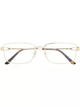 Cartier Eyewear солнцезащитные очки в квадратной оправе с логотипом, золотистый