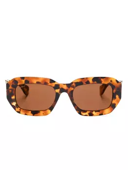 Cartier Eyewear солнцезащитные очки в квадратной оправе, коричневый