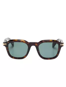 Cartier Eyewear солнцезащитные очки в квадратной оправе, коричневый