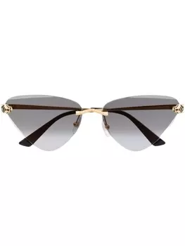 Cartier Eyewear солнцезащитные очки в оправе 'кошачий глаз', черный