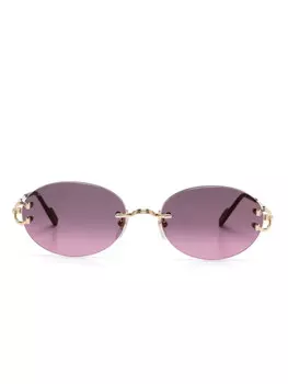 Cartier Eyewear солнцезащитные очки в овальной оправе, золотой