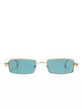 Cartier Eyewear солнцезащитные очки в прямоугольной оправе, золотистый