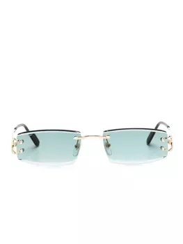 Cartier Eyewear солнцезащитные очки в прямоугольной оправе, золотистый