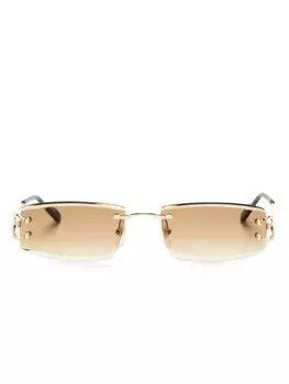 Cartier Eyewear солнцезащитные очки в прямоугольной оправе, золотистый