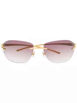 Cartier Eyewear затемненные солнцезащитные очки без оправы, золотой