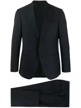 Caruso костюм-двойка узкого кроя, синий