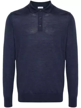 Caruso рубашка-поло с длинными рукавами из тонкой вязки, синий