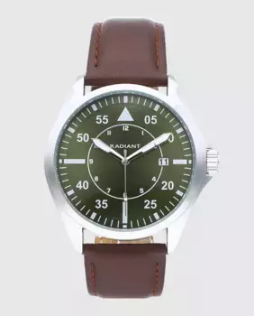 Cary RA665204 Мужские часы с искусственным кожаным ремешком и коричневым ремешком Radiant, коричневый