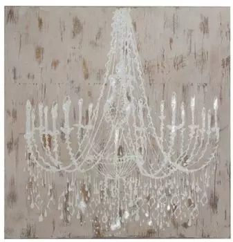 Casa Padrino Барокко картина маслом люстра кремовый/белый 80 x В. 80 см - Великолепная картина маслом