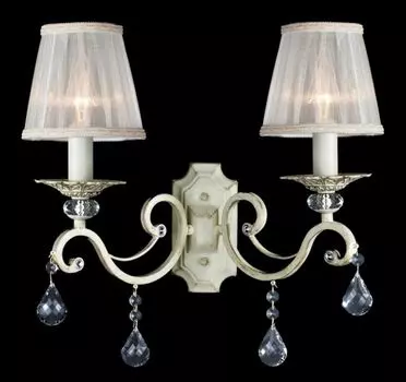 Casa Padrino Хрустальный настенный светильник в стиле барокко Кремовое золото 39 x В 39 см Античный стиль - Настенный светильник Настенное освещение