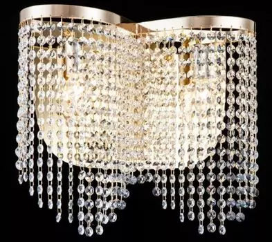 Casa Padrino Хрустальный настенный светильник в стиле барокко Золото 40,5 x В 35 см Античный стиль - Настенный светильник Настенное освещение