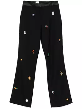 Casablanca брюки с вышивкой, черный