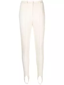 Casablanca брюки с завышенной талией и складками, нейтральный цвет