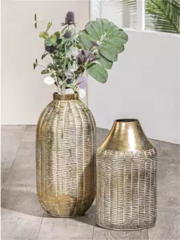 Casablanca by Gilde Напольная ваза "Декоративная ваза "Lima" H.48см", (1 шт.) 24х48х24 см, цвет goldfarben