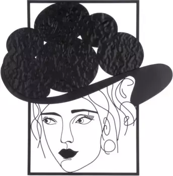 Casablanca by Gilde Настенный декор "Настенный рельеф Женщина Болленхут" 58х60х2 см, черный