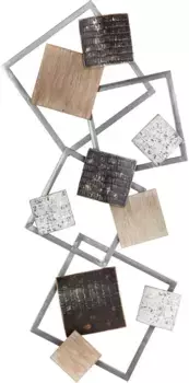 Casablanca by Gilde Настенный декор "Настенный рельеф Квадраты" 93х43х5 см, коричневый