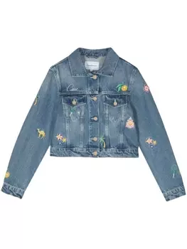 Casablanca джинсовая куртка с вышивкой, синий