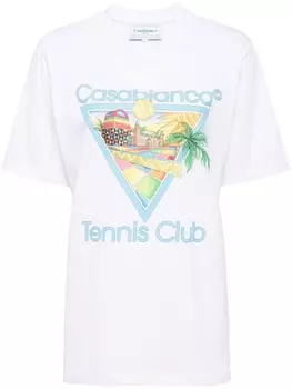 Casablanca футболка Afro Cubism Tennis Club, белый