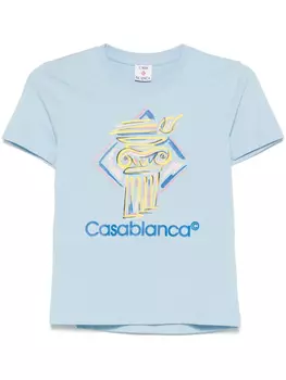 Casablanca футболка с принтом Diamond Column, синий