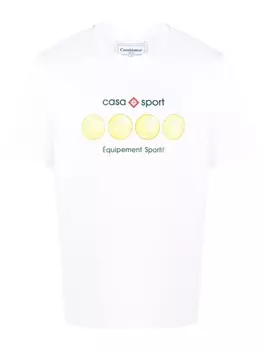 Casablanca футболка Tennis Ball из органического хлопка, белый