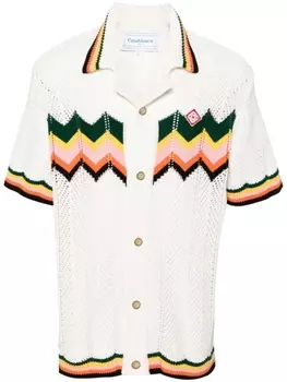 Casablanca кардиган с узором шеврон и полосками, белый