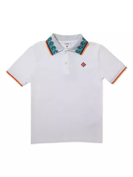CASABLANCA KIDS рубашка поло из органического хлопка, белый