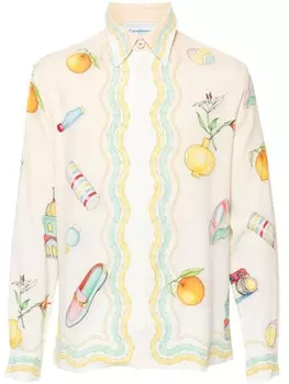 Casablanca креповая рубашка Objets En Vrac, нейтральный цвет