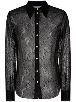 Casablanca кружевная рубашка Shell, черный
