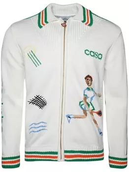 Casablanca куртка Le Jeu вязки интарсия, белый