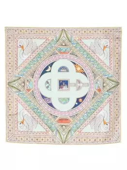 Casablanca Le Labyrinthe silk scarf, розовый
